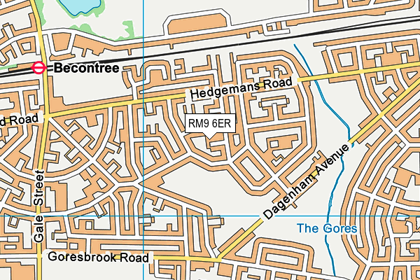 RM9 6ER map - OS VectorMap District (Ordnance Survey)