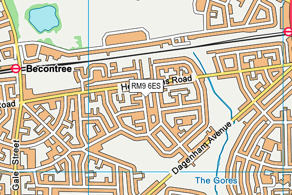 RM9 6ES map - OS VectorMap District (Ordnance Survey)