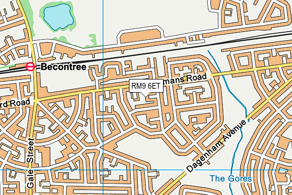 RM9 6ET map - OS VectorMap District (Ordnance Survey)