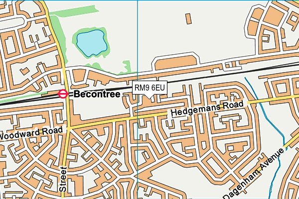 RM9 6EU map - OS VectorMap District (Ordnance Survey)