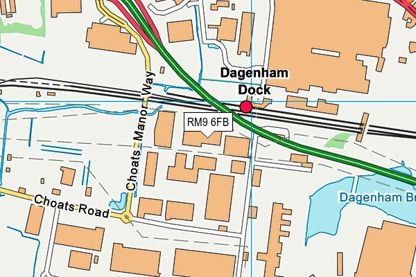 RM9 6FB map - OS VectorMap District (Ordnance Survey)