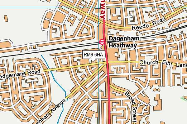 RM9 6HA map - OS VectorMap District (Ordnance Survey)