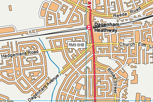 RM9 6HB map - OS VectorMap District (Ordnance Survey)