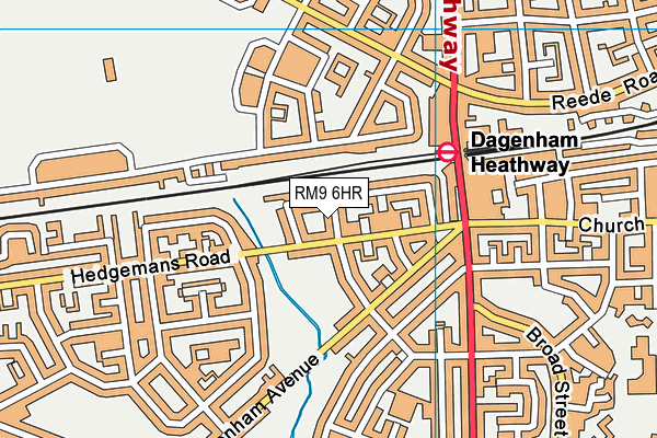 RM9 6HR map - OS VectorMap District (Ordnance Survey)