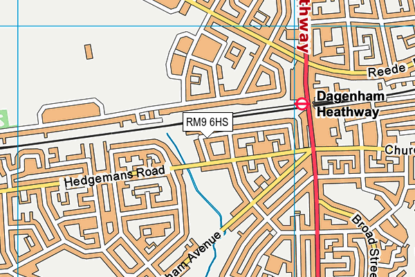 RM9 6HS map - OS VectorMap District (Ordnance Survey)