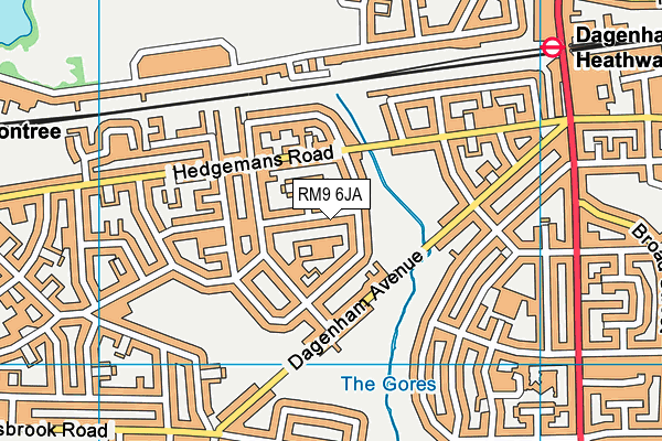 RM9 6JA map - OS VectorMap District (Ordnance Survey)