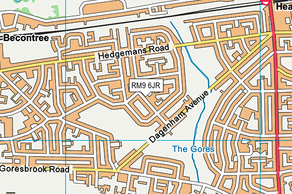 RM9 6JR map - OS VectorMap District (Ordnance Survey)