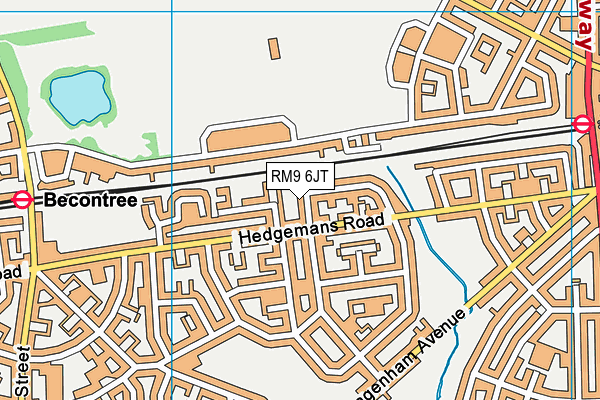RM9 6JT map - OS VectorMap District (Ordnance Survey)