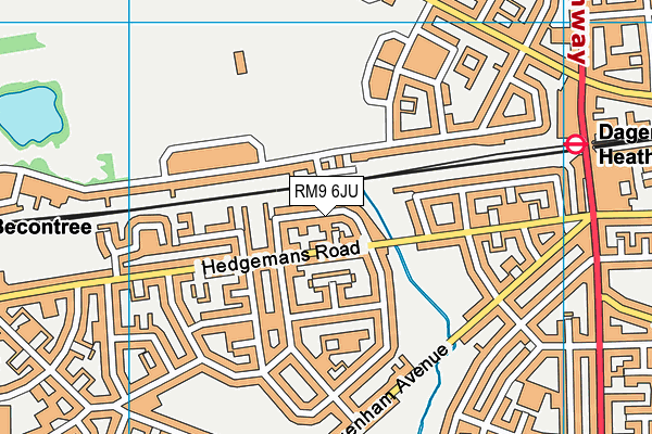 RM9 6JU map - OS VectorMap District (Ordnance Survey)