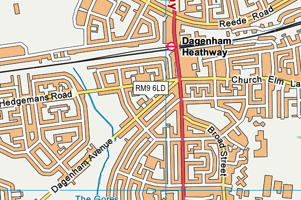 RM9 6LD map - OS VectorMap District (Ordnance Survey)