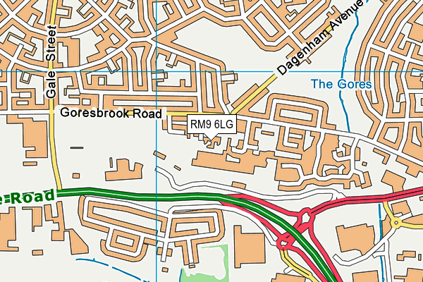 RM9 6LG map - OS VectorMap District (Ordnance Survey)