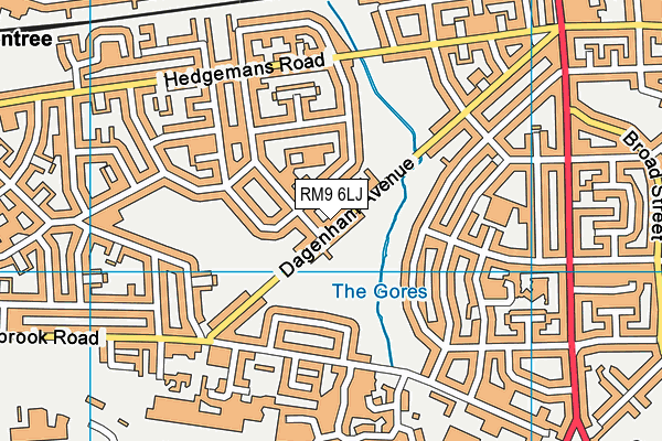 RM9 6LJ map - OS VectorMap District (Ordnance Survey)