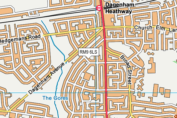 RM9 6LS map - OS VectorMap District (Ordnance Survey)