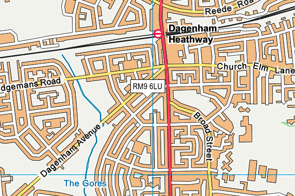 RM9 6LU map - OS VectorMap District (Ordnance Survey)