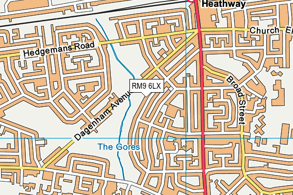 RM9 6LX map - OS VectorMap District (Ordnance Survey)
