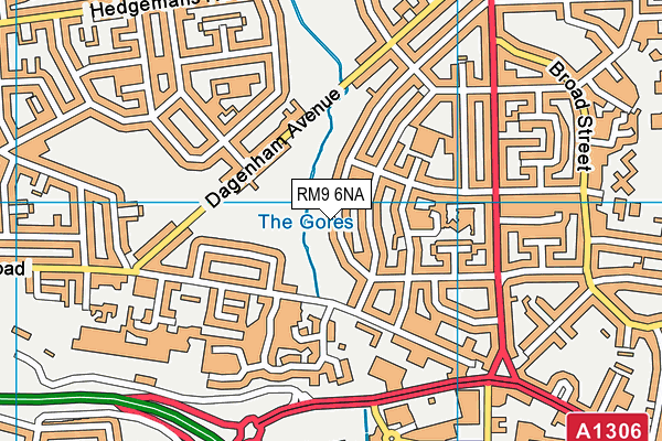 RM9 6NA map - OS VectorMap District (Ordnance Survey)