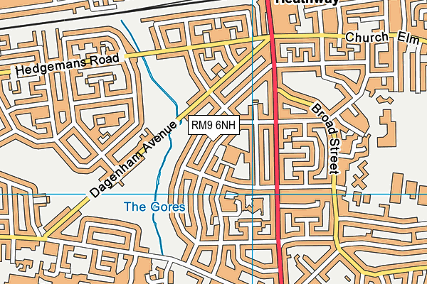 RM9 6NH map - OS VectorMap District (Ordnance Survey)