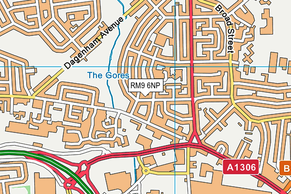 RM9 6NP map - OS VectorMap District (Ordnance Survey)