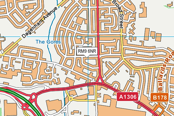 RM9 6NR map - OS VectorMap District (Ordnance Survey)