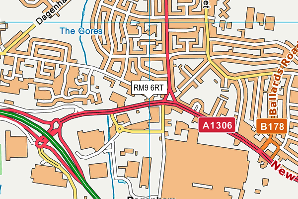 RM9 6RT map - OS VectorMap District (Ordnance Survey)