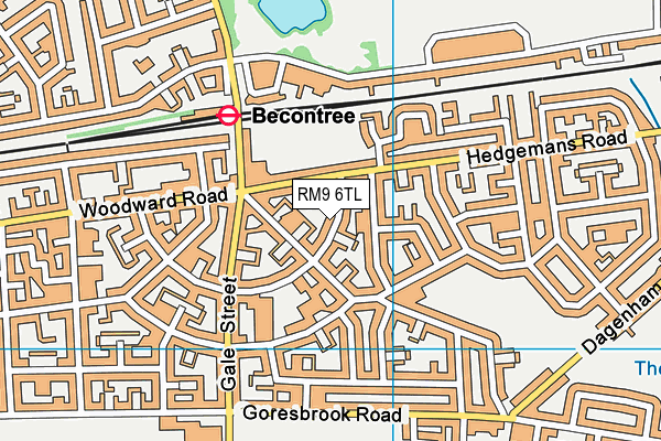 RM9 6TL map - OS VectorMap District (Ordnance Survey)