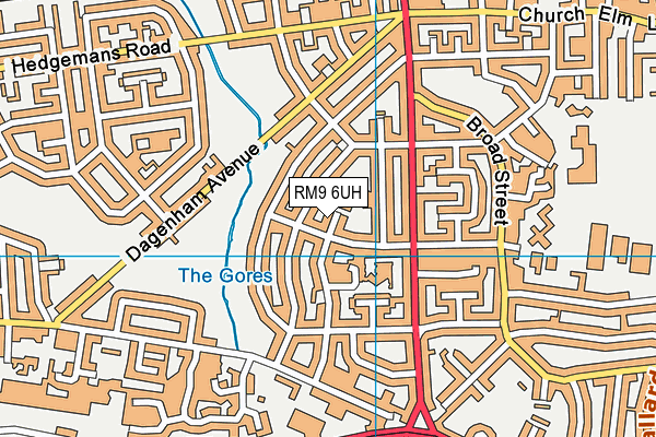 RM9 6UH map - OS VectorMap District (Ordnance Survey)