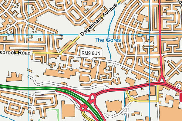 RM9 6UN map - OS VectorMap District (Ordnance Survey)