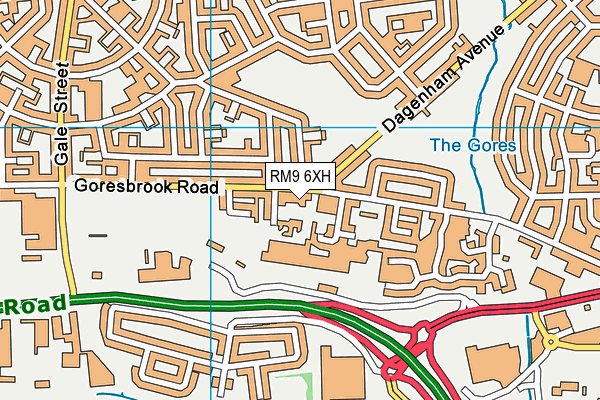 RM9 6XH map - OS VectorMap District (Ordnance Survey)