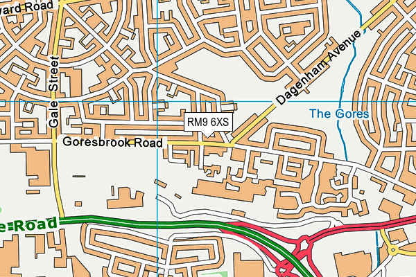 RM9 6XS map - OS VectorMap District (Ordnance Survey)