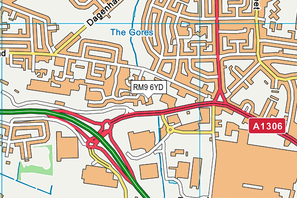 RM9 6YD map - OS VectorMap District (Ordnance Survey)