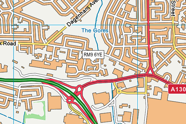 RM9 6YE map - OS VectorMap District (Ordnance Survey)