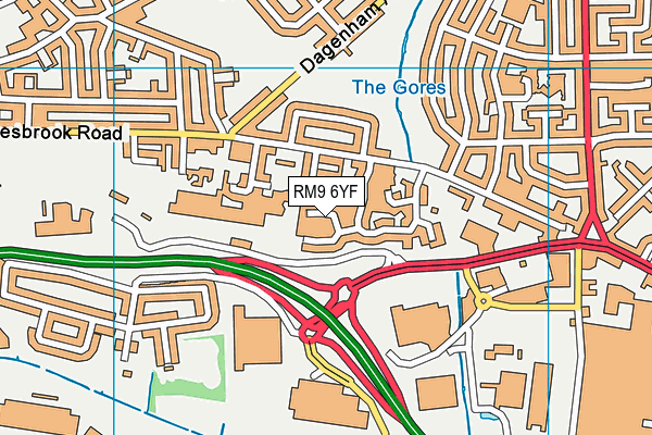 RM9 6YF map - OS VectorMap District (Ordnance Survey)