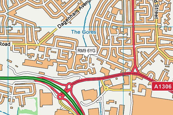 RM9 6YG map - OS VectorMap District (Ordnance Survey)