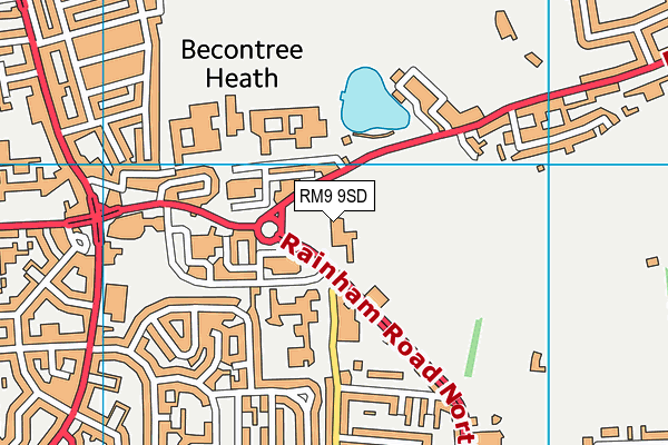 RM9 9SD map - OS VectorMap District (Ordnance Survey)