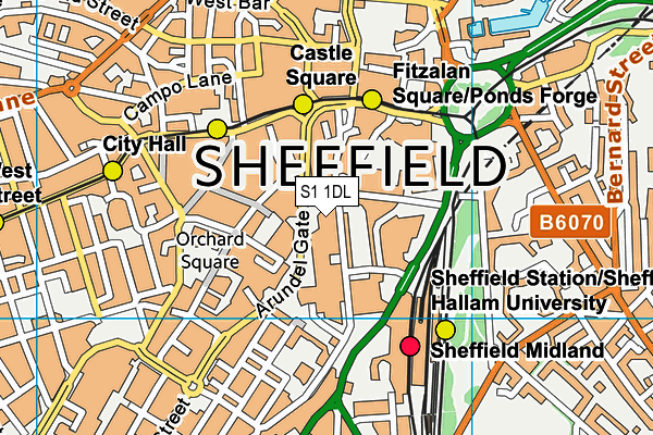 S1 1DL map - OS VectorMap District (Ordnance Survey)