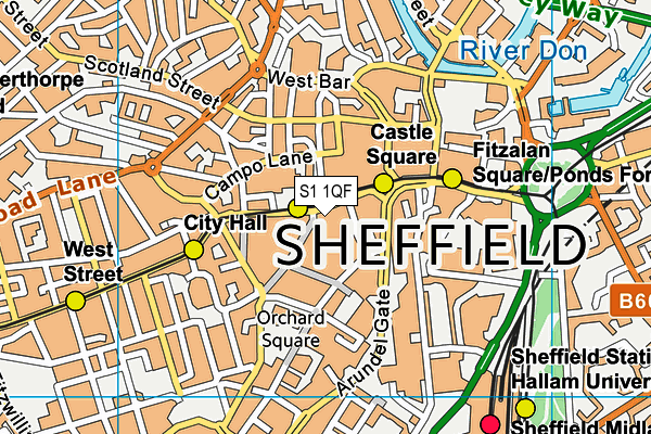 S1 1QF map - OS VectorMap District (Ordnance Survey)