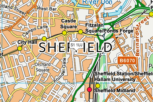 S1 1UJ map - OS VectorMap District (Ordnance Survey)