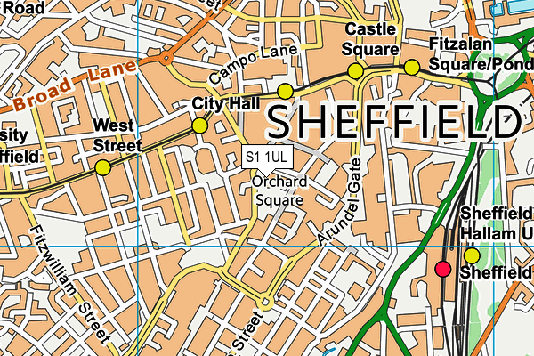 S1 1UL map - OS VectorMap District (Ordnance Survey)