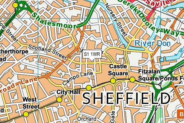 S1 1WR map - OS VectorMap District (Ordnance Survey)