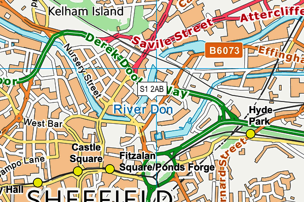 S1 2AB map - OS VectorMap District (Ordnance Survey)