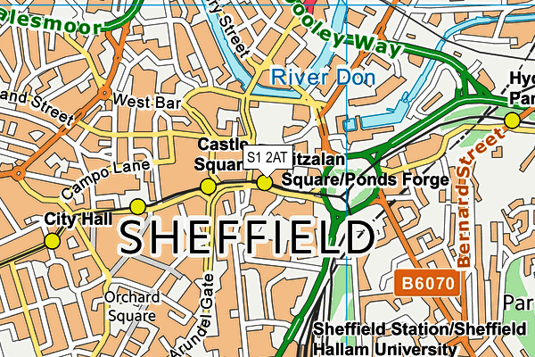 S1 2AT map - OS VectorMap District (Ordnance Survey)