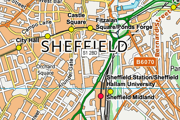 S1 2BD map - OS VectorMap District (Ordnance Survey)