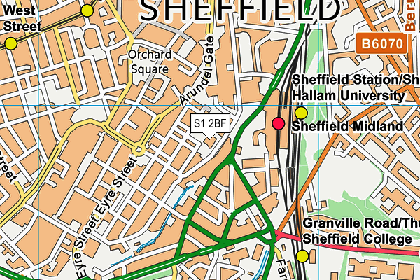 S1 2BF map - OS VectorMap District (Ordnance Survey)