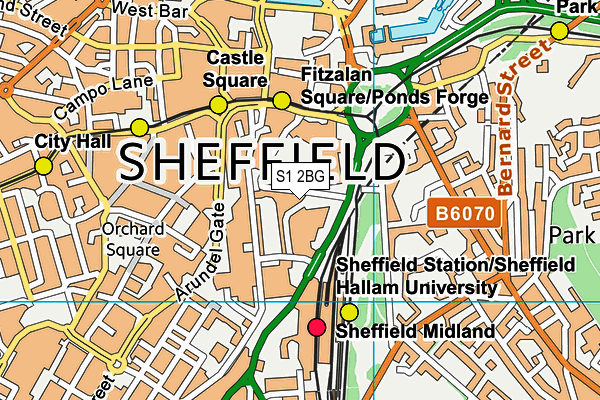 S1 2BG map - OS VectorMap District (Ordnance Survey)