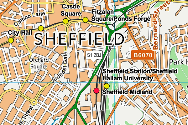 S1 2BJ map - OS VectorMap District (Ordnance Survey)