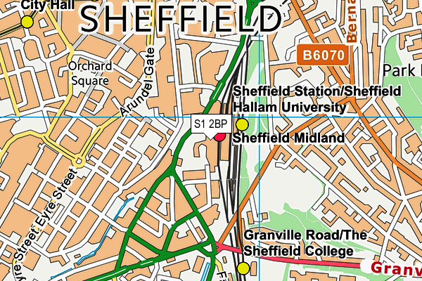 S1 2BP map - OS VectorMap District (Ordnance Survey)