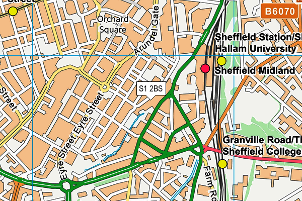 S1 2BS map - OS VectorMap District (Ordnance Survey)