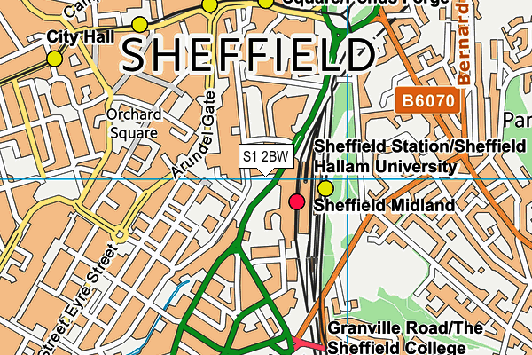 S1 2BW map - OS VectorMap District (Ordnance Survey)