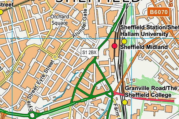 S1 2BX map - OS VectorMap District (Ordnance Survey)