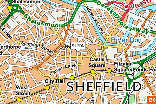 S1 2DN map - OS VectorMap District (Ordnance Survey)